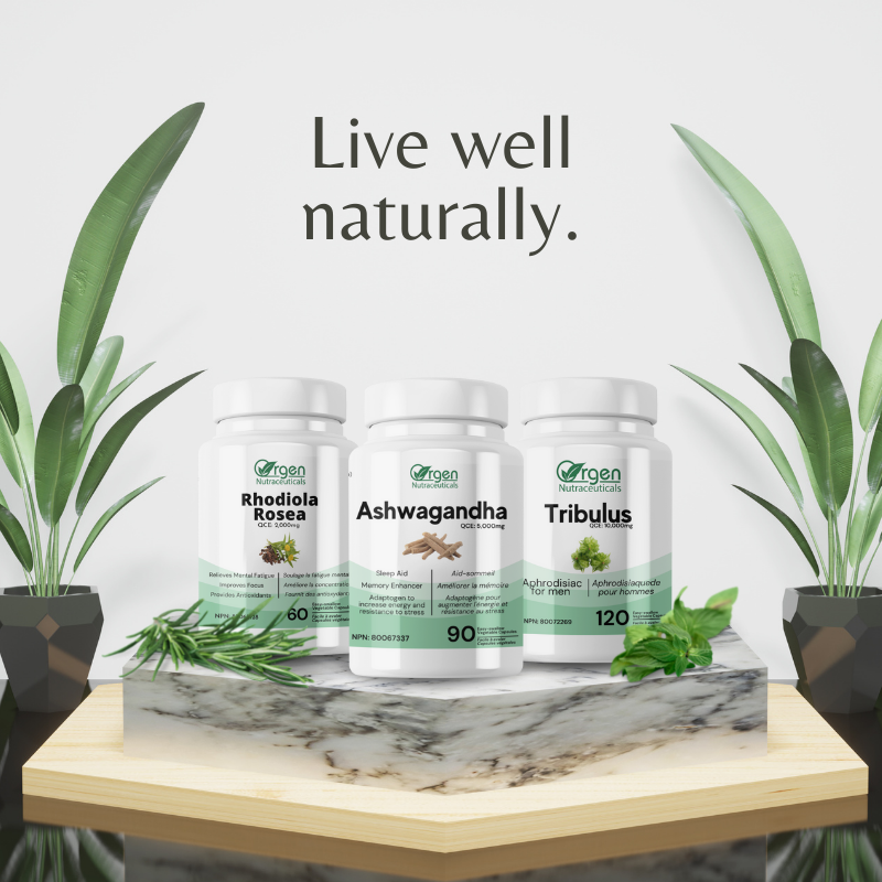 Live well naturally posters with orgen nutraceuticals products