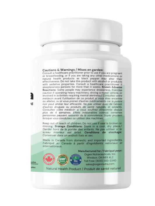 Ashwagandha +Black Pepper -Orgen Nutraceuticals